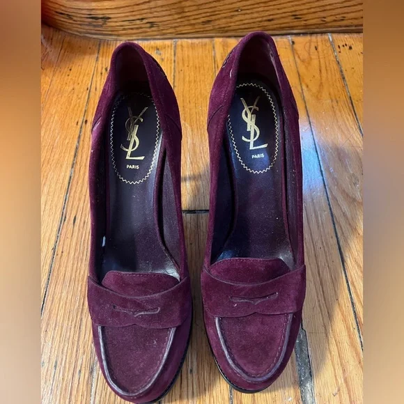 Yves Saint Laurent Shoes Saint Laurent Loafer Heels Purple